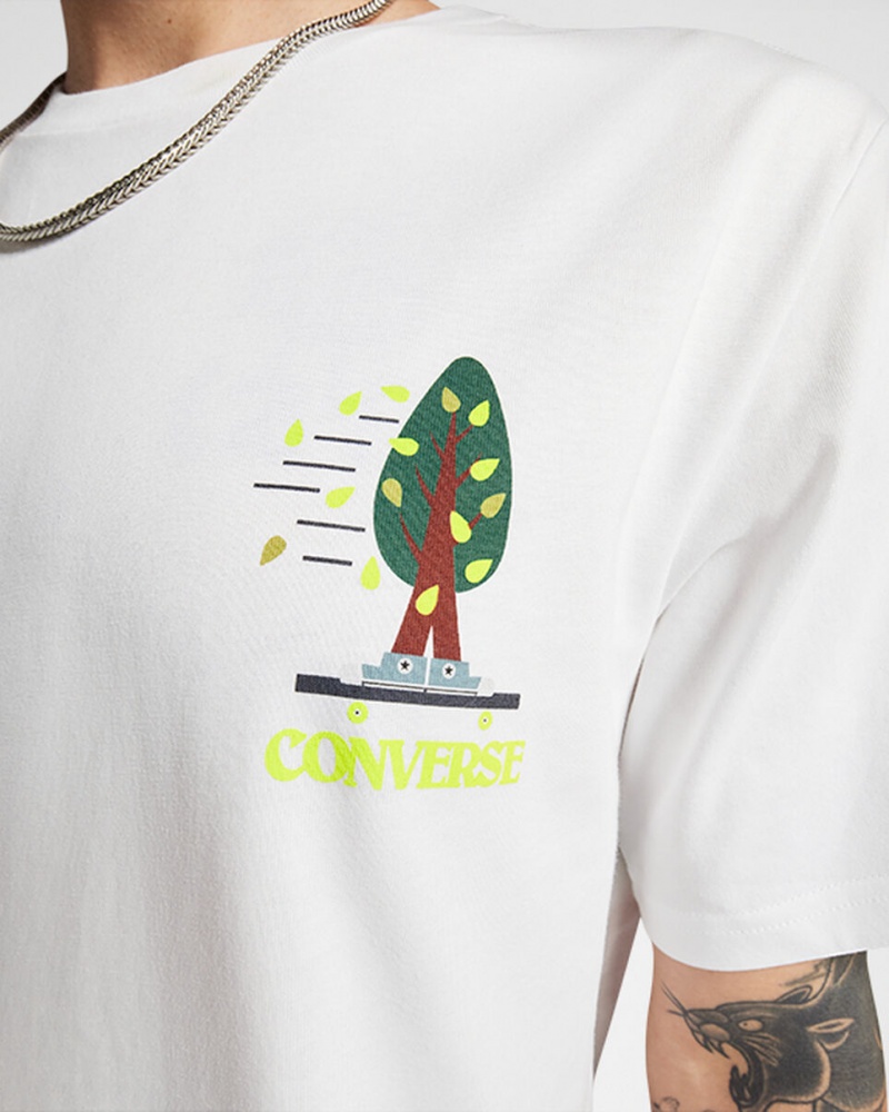 Converse All Star Tree T-shirt Blanche | VJ0896425