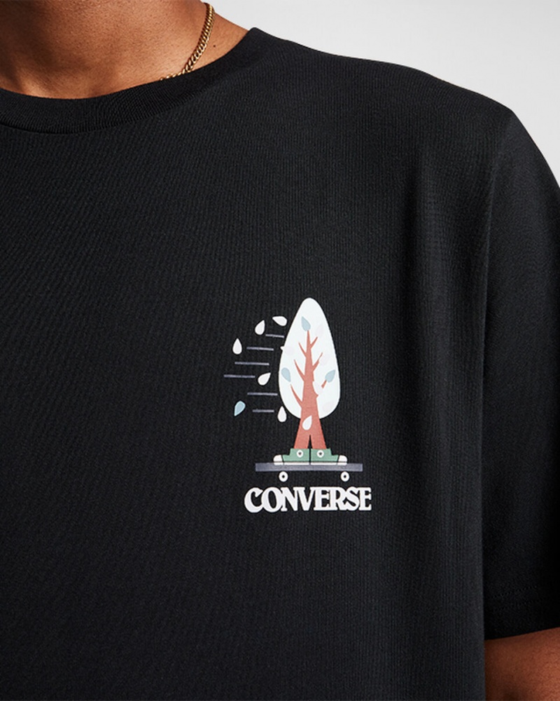 Converse All Star Tree T-shirt Noir | IU3614857