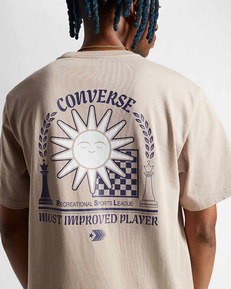 Converse Chess League Graphique T-Shirt Wonder Stone | CJ8361290