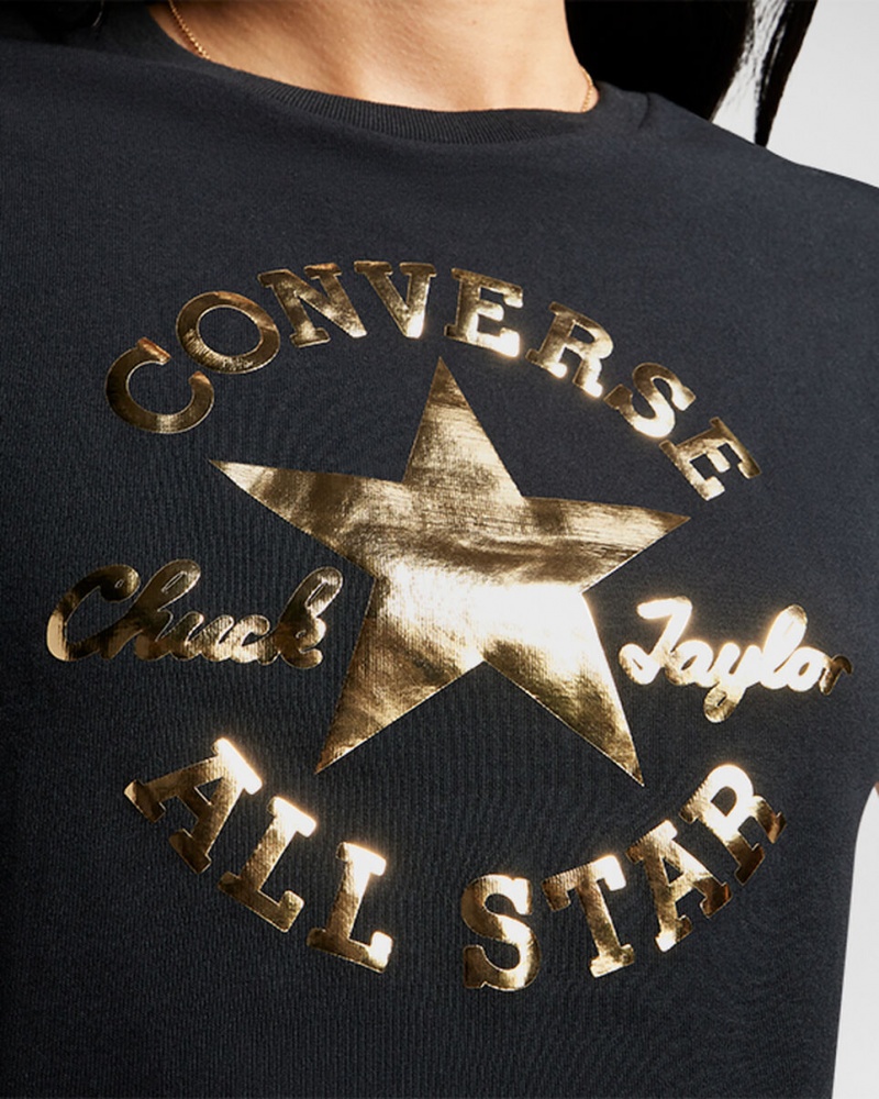 Converse Chuck Taylor Patch Cropped T-Shirt Noir | AM0751984