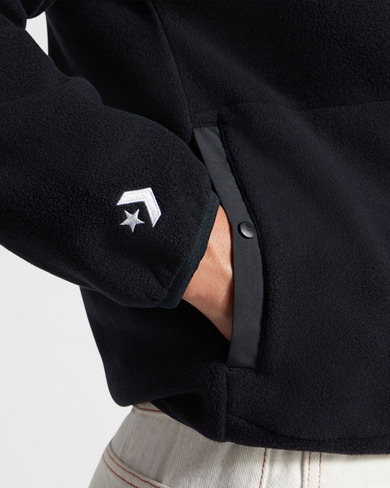 Converse Counter Climate Polar Fleece Half-Zip Popover Noir | UO0415382