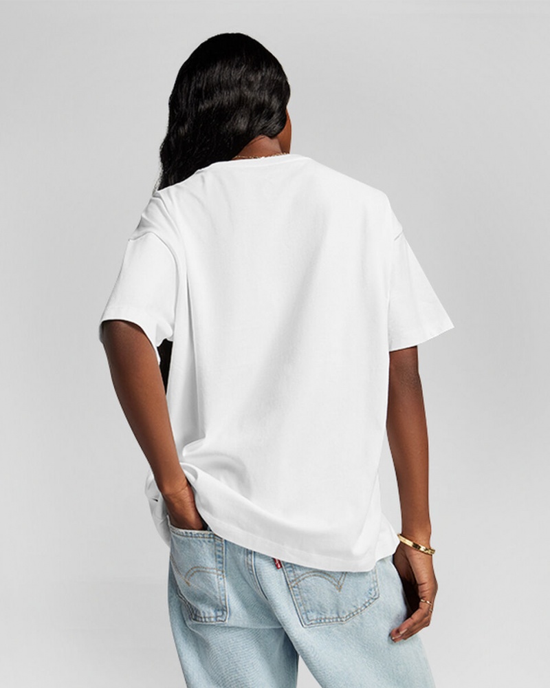 Converse Oversized Wordmark T-Shirt Blanche | AC5238941