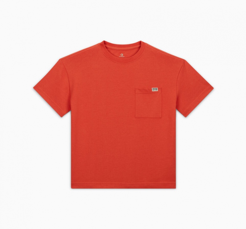 Converse Relaxed Chest Pocket T-Shirt Nomadic Rust | SZ6270451