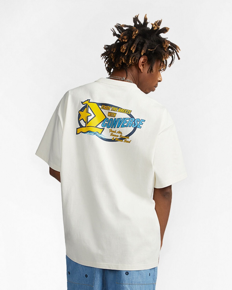 Converse Retro Sailboat Graphique T-Shirt Egret | UE3069814