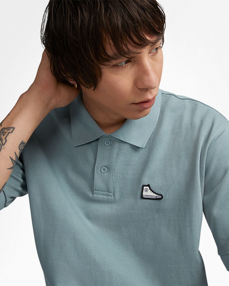 Converse Shoe Patch Polo Shirt Grise | CB4051273