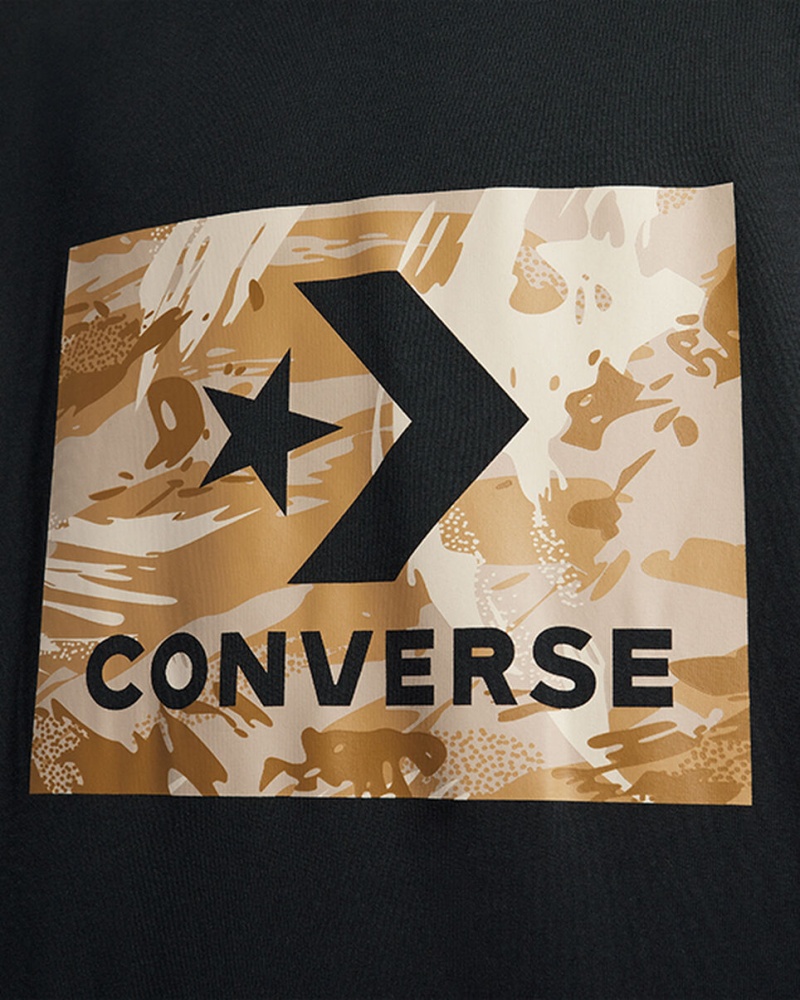 Converse Star Chevron Camo T-Shirt Noir | KY0852796