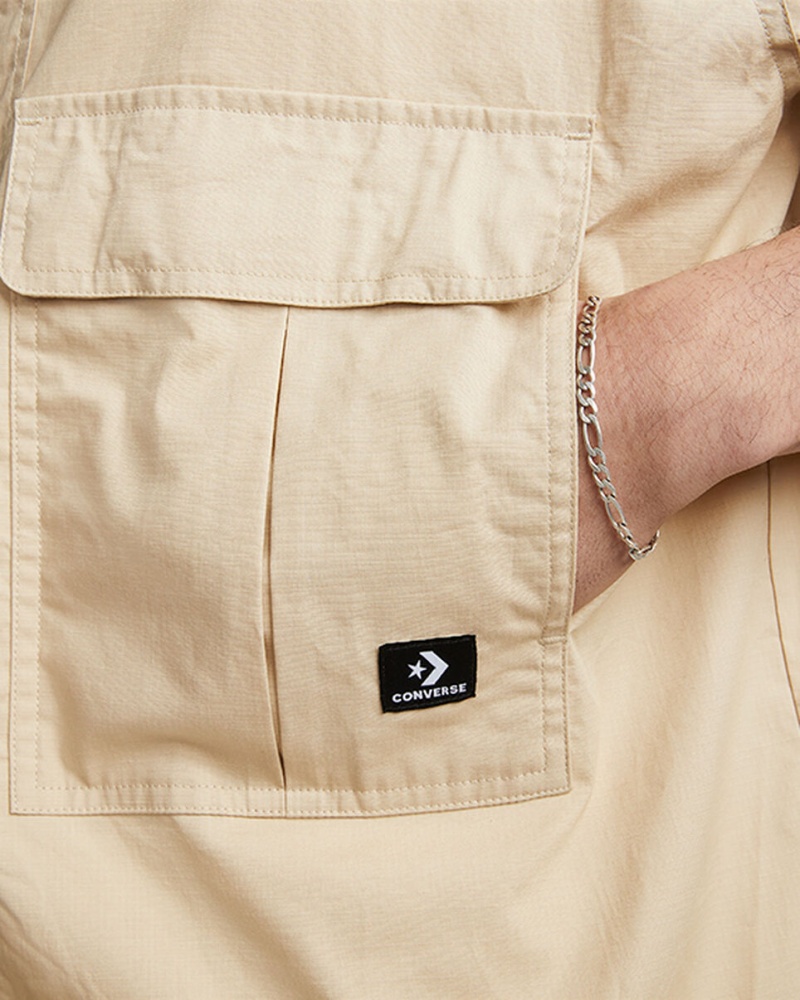 Converse Woven Cargo Shirt Oatmilk | NG4351926