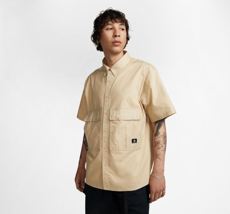 Converse Woven Cargo Shirt Oatmilk | NG4351926